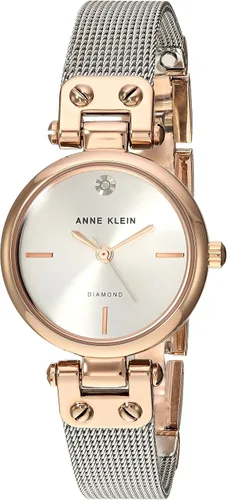 Miniatura 10 de Anne Klein Reloj de pulsera de malla con detalles de diamantes para mujer