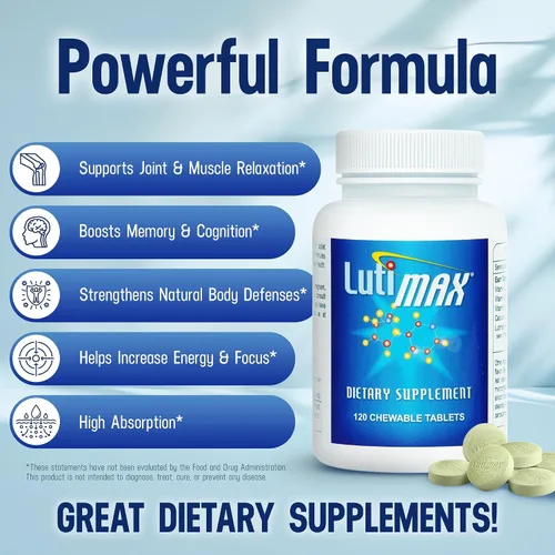 Miniatura 4 de Luti max Complejo de luteolina con rutina, suplementos cerebrales de apoyo inmunológico, bioflavonoides con vitamina C, D y E para problemas