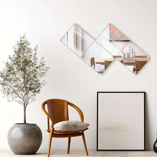 Miniatura 6 de Dulles Glass - Espejos de pared, azulejos de espejo de pared de vidrio de 12 x 10 pulgadas (4 unidades), espejo grande de cuerpo completo