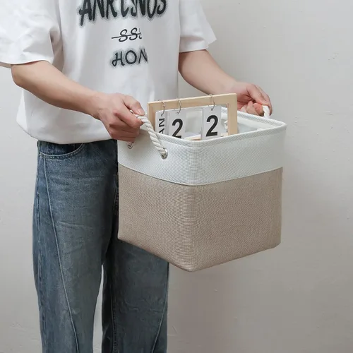 Miniatura 6 de MidmmVick Contenedores de almacenamiento de cubos de 11 x 11 pulgadas, paquete de 6 cubos de almacenamiento plegables grandes de tela con cuerdas
