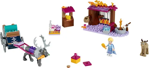 Miniatura 2 de LEGO Disney Frozen II Aventura del Carruaje de Elsa 41166 Kit de construcción con figura de juguete de Elsa y Sven (116 piezas)