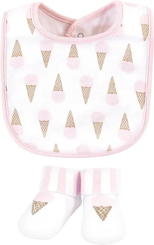 Miniatura 149 de Hudson Baby Conjunto de babero y calcetines unisex de algodón para bebé