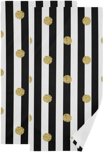 Miniatura 38 de Giwawa Toallas de mano en blanco y negro – Juego de 2 toallas de baño decorativas para baño, cocina, gimnasio, 14 x 28 pulgadas