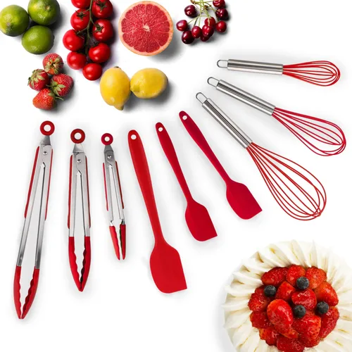 Miniatura 12 de Juego de 3 pinzas de cocina - 7, 9, 12 pulgadas, resistente, antiadherente, silicona, de acero inoxidable
