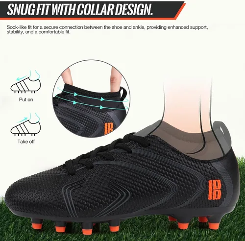 Miniatura 3 de brooman Zapatos de fútbol para niños y niñas, zapatos de fútbol para exteriores