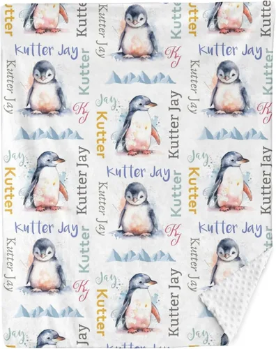 Miniatura 37 de Mantas de bebé personalizadas para niños, manta de felpa suave de doble capa con respaldo de puntos, manta personalizada de oso minky, manta de bebé