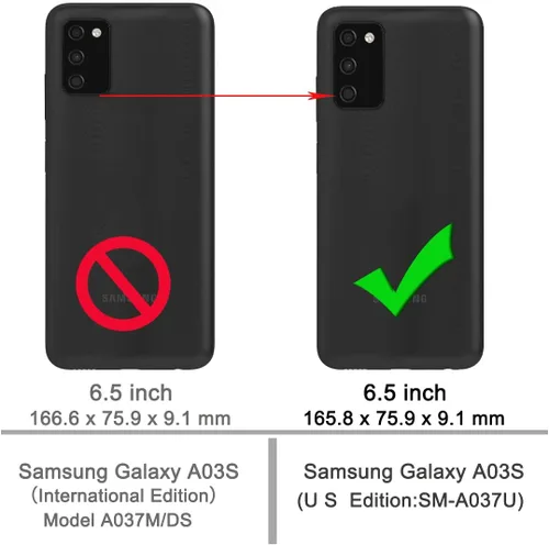 Miniatura 2 de Osophter Funda para Galaxy A03S con 2 protectores de pantalla que absorbe los golpes, goma TPU flexible, funda protectora para teléfono celular