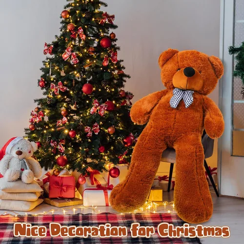 Miniatura 4 de Soulchen Oso gigante de 47 pulgadas, suave, grande, de peluche, de gran tamaño, con lazo, regalo de cumpleaños, baby shower, recuerdos de fiesta