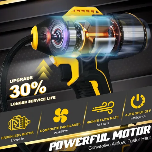 Miniatura 2 de Inflador de neumáticos inalámbrico para batería Dewalt MAX de 20 V [solo herramienta], compresor de aire portátil de 160 PSI con medidor de presión