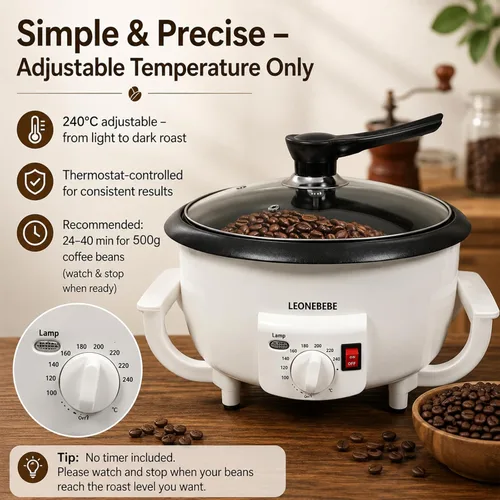 Miniatura 2 de Casa Máquina tostadora de granos de café para principiantes Máquina de asado de castañas de anacardo de cacahuete eléctrico de nueces de cacahuete