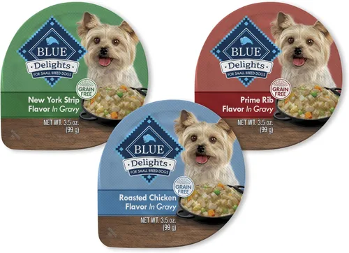 Miniatura 18 de Blue Buffalo Delicias Copa de alimentos de perro mojada de la raza pequeña adulta natural, sabor de pollo asado en salsa abundante 3.5-oz