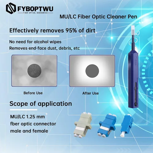 Miniatura 7 de 1 pc limpiador de fibra óptica Herramientas de fibra óptica Cleaing Pen para LC/MU 0.049 in Conector Más de 800 Limpia la cara del extremo