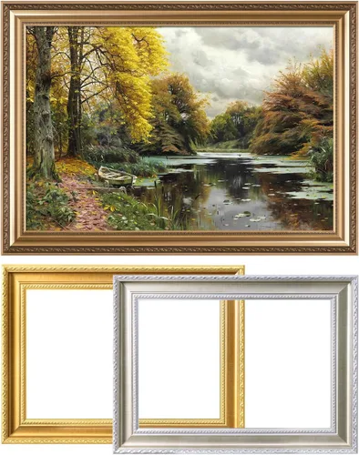 Miniatura 41 de DECORARTS - Impresiones de Giclee de Lirios de Agua de Claude Monet, Arte de Pared Enmarcado con Marco de Madera Maciza, Decoración de Jardín