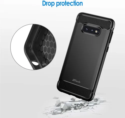 Miniatura 5 de JETech Funda delgada para Samsung Galaxy S10e, funda delgada para teléfono con absorción de golpes y diseño de fibra de carbono (negro)