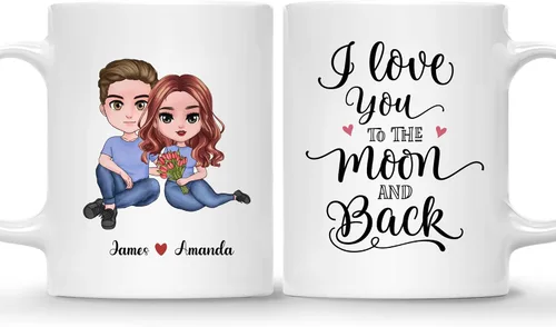 Gossby Taza personalizada para parejas, regalo personalizado para esposa, novia, marido, novio con diseño, nombre, San Valentín, aniversario, boda,