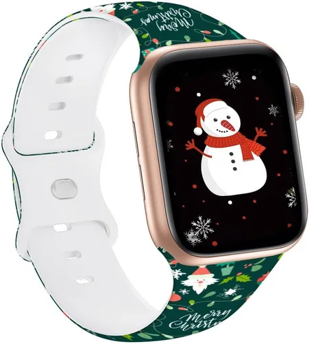 Miniatura 3 de Correa de reloj inteligente compatible con iWatch de 1.496 pulgadas, 1.575 pulgadas, 1.654 pulgadas, 1.732 pulgadas, diseño de Navidad, hombre