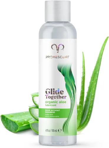 Promescent Lubricante orgánico de aloe para sexo con ingredientes naturales, gel sexual lubricante personal premium para parejas, seguro para