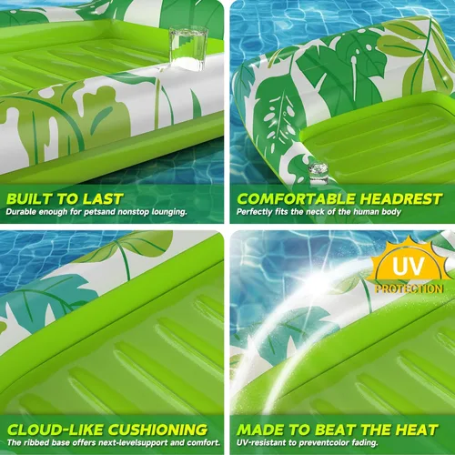 Miniatura 5 de CACSPS Flotadores inflables de piscina para adultos, sillas flotantes con portavasos, flotadores de piscina resistentes para diversión acuática