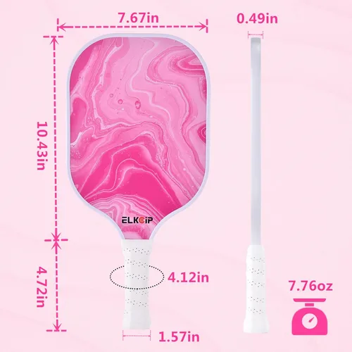 Miniatura 2 de Paleta de pickleball compuesta con cubierta para mujer, fibra de carbono de grafito, polipropileno, núcleo de panal de abeja, raqueta de pickleball