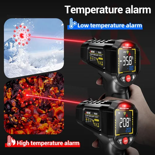 Miniatura 5 de ANENG Termómetro infrarrojo, pistola de temperatura láser digital LCD a color, sin contacto, -58℉-1112℉ (-58.0 °F a 1,112.0 °F), relación de punto