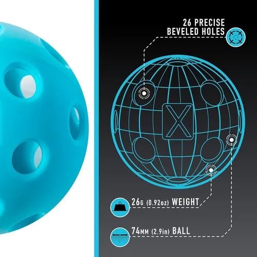 Miniatura 2 de Franklin Sports X-26 - Pelotas de pickleball para interiores - 3 unidades, 12 unidades y 100 unidades al por mayor - Pelotas de pickleball aprobadas