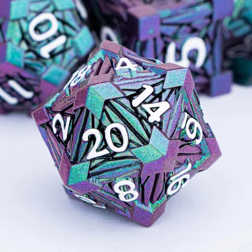 Miniatura 19 de Juego de dados de metal de 7 piezas con caja, dados D y D rojos para Debris RPG para juegos de mesa D&D, juego de rol, juego de dados poliédricos