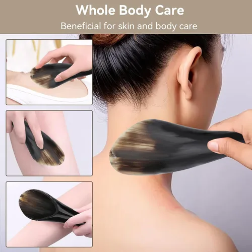 Miniatura 3 de Gua Sha Herramientas de masaje, raspado de cuerno de buey, tabla de masaje para terapia de acupuntura corporal, herramientas raspadoras para cara