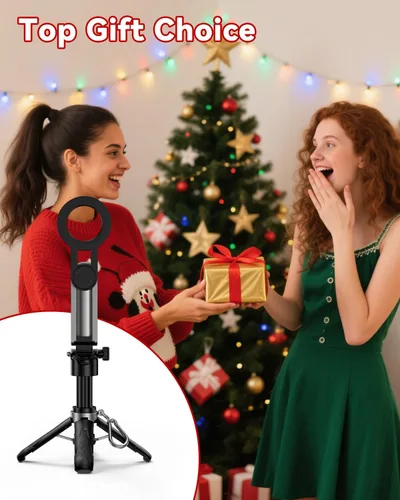 Miniatura 9 de CloudValley Mini trípode magnético para selfie, trípode para teléfono de tamaño de bolsillo 4 en 1 con rotación de 360°, control remoto Bluetooth