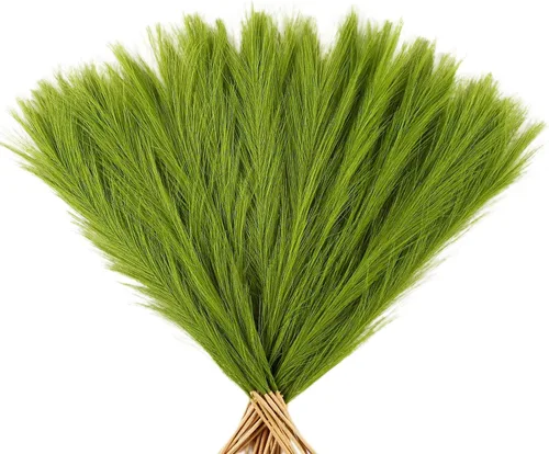 Miniatura 27 de Decoración de hierba de pampa naranja otoñal, 30 piezas de 17 pulgadas de hierba de pampa sintética, arreglo floral de hierba de pompas y relleno
