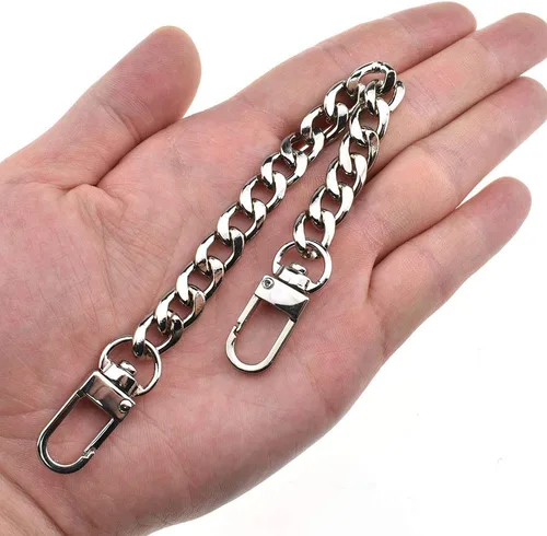 Miniatura 55 de HAHIYO Correa metálica de cadena para bolso de 43.3' de oro para bolso cruzado, bandolera y bolso de mano, cómoda y plana de 0.4' de ancho, extra
