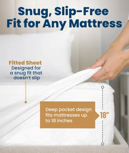 Miniatura 5 de Everlasting Comfort Protector de colchón prémium tamaño King, impermeable e hipoalergénico, diseño silencioso, funda lavable, bolsillo profundo