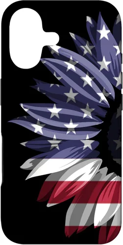 Sunflower American Flag Patriotic for Men and Women Case for iPhone 17