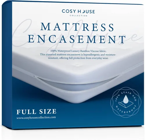 Miniatura 9 de Colección Cosy House Envoltura de Colchón con Cremallera de Lujo - Esenciales para Dormitorio Universitario - 100% Impermeable - Rayón Derivado