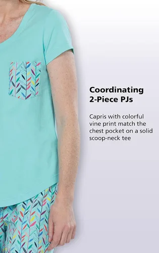 Miniatura 3 de PajamaGram Womens PJs Sets - Ladies Pajamas Capris 100% Cotton