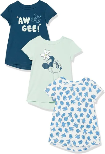 Tienda Essentials Camisetas tipo túnica de manga corta para niñas y niños pequeños, paquete de 3