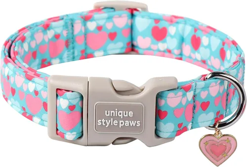 Miniatura 24 de Unique style paws - Collar para perro con hebilla de metal, naranja, duradero, lindo collar para perros pequeños, medianos y grandes