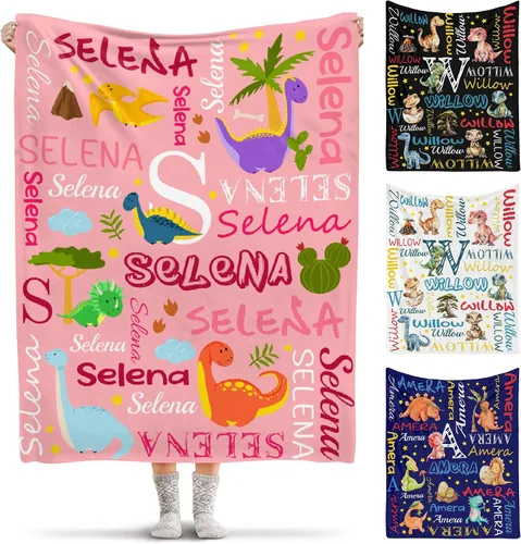 Miniatura 13 de Manta personalizada de arcoíris para bebé, manta acogedora de franela ligera con nombre para bebés, niños, adultos, niñas, niños, sofá cama, 30 x 40