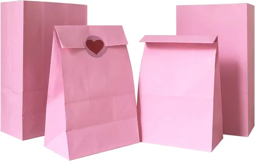 Miniatura 10 de Artseen Bolsas de papel de recuerdo de fiesta para celebración de fiestas, bolsas de papel tratadas de 5.10 x 3.10 x 9.4 pulgadas (24 unidades)