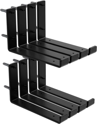 Paquete de 8 soportes de estante de 9.25 pulgadas de largo x 6 pulgadas de alto x 1.5 pulgadas de ancho, soporte de estante flotante de hierro de