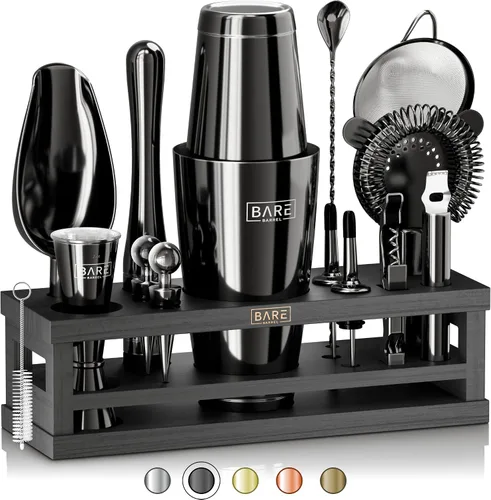 Miniatura 11 de BARE BARREL® Kit de Barman para Mixología Juego de Herramientas de Bar Juego de Coctelera de 16 Piezas Utensilios de Mezcla de Martini