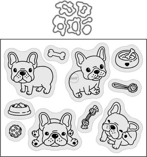 Miniatura 21 de DzIxY Bear Hedgehog Seal Fox Sellos transparentes y troqueles de corte de metal para hacer tarjetas, kit de papel para álbumes de recortes, 29
