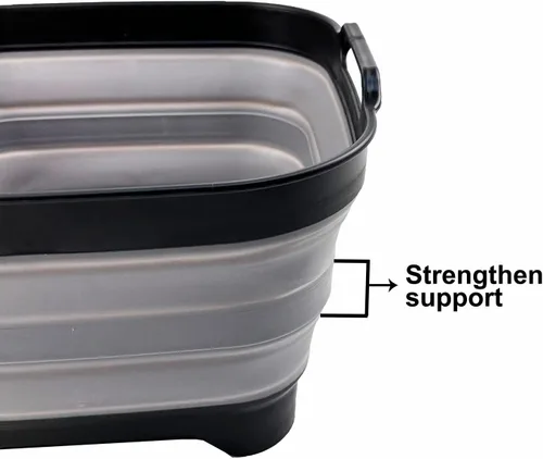 Miniatura 4 de SAMMART Sartén plegable de 10 L (2.64 galones) con tapón de drenaje, lavabo plegable, tina portátil para lavar platos, bandeja de almacenamiento