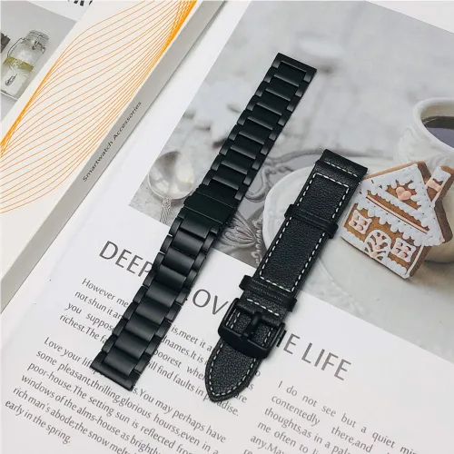 Miniatura 7 de Vivoactive 6/5/3 - Correas de reloj para hombres y mujeres, 0.787 pulgadas de repuesto de metal + cuero compatibles con Garmin Venu/Venu Sq/Venu 2