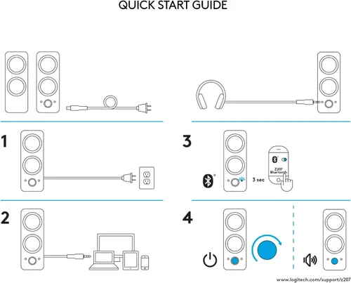 Miniatura 9 de Logitech Z207 Altavoces de ordenador estéreo 2.0 con Bluetooth