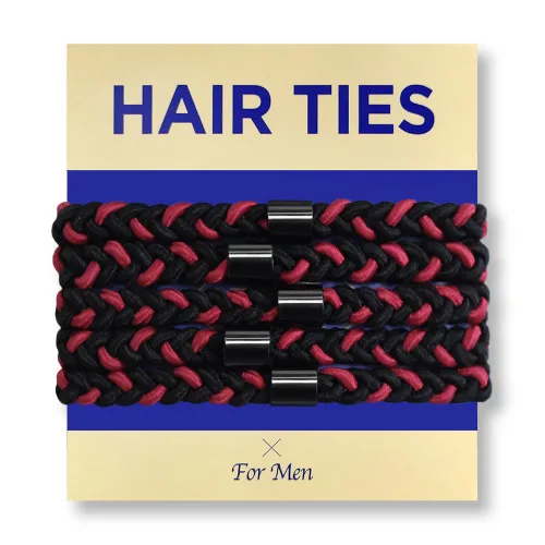 Miniatura 7 de HAVHAF Lazos trenzados para el cabello para hombres, para moños, rizados, gruesos, densos, elásticos para el cabello para chicos, sin daños y Negro