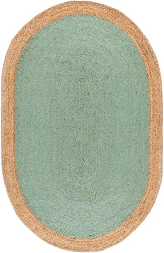Miniatura 46 de SAFAVIEH Alfombra de Área Redonda de 10' - Colección de Fibra Natural - Verde y Marrón Natural, Yute Hecho a Mano, Diseño de Borde Trenzado (NF801G)