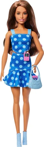 Muñeca Barbie Fashionistas #242, muñeca con diabetes tipo 1 con atuendo de lunares y accesorios, en asociación con Breakthrough T1D