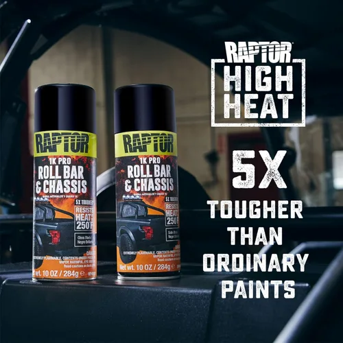 Miniatura 3 de RAPTOR 1K Barra Antivuelco y Chasis, Pintura en Aerosol para Automóviles, Grado Profesional, Acabado Duradero, Fácil de Usar, Negro Brillante, 10