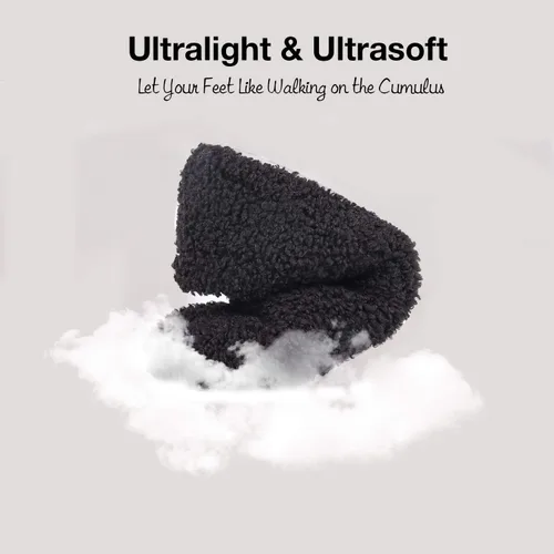 Miniatura 5 de HomeTop Mocasines de espuma viscoelástica de piel rizada y mullida con forro polar