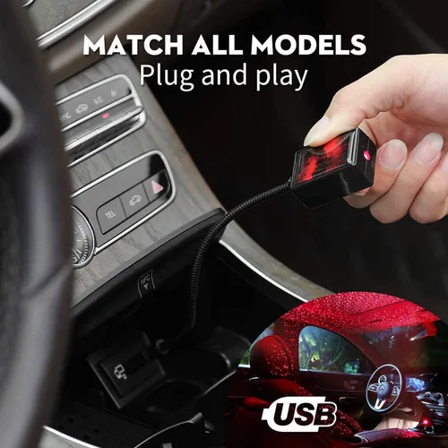Miniatura 6 de SOCAL-LED LIGHTING Luz de noche USB para coche, proyector de estrellas azul y morado, luces LED decorativas románticas para techo y techo